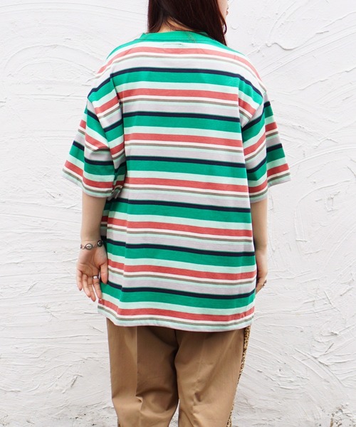 PENNEYS(ぺニーズ)の「PENNEY'S / ペニーズ THE FOX MULTI BORDER TEE フォックス マルチボーダーTEE(Tシャツ/カットソー・メンズ・グリーン/モカ/ライトグリーン/ベージュ系・LARGE/MEDIUM/X-SMALL)」の15枚目の写真