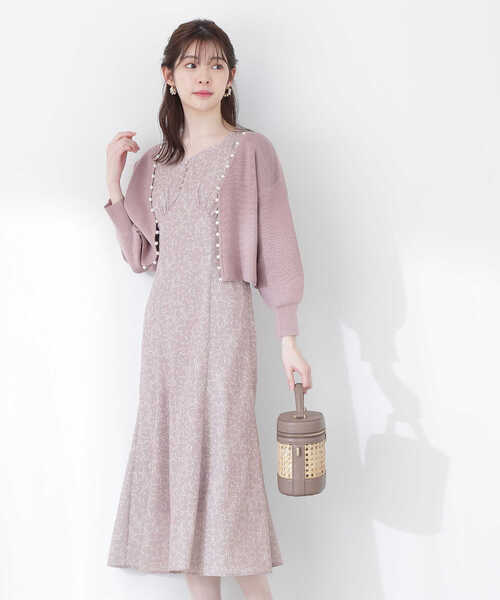 ペイントフラワーマーメイドワンピース PROPORTION BODY DRESSING（プロポーションボディドレッシング