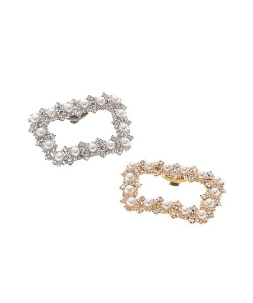 RANDA(ランダ)の「ビジュー×パールシューズクリップ/2個1組(シューズアクセサリー・レディース・シルバー/ゴールド・フリー)」の9枚目の写真