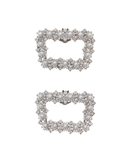 RANDA(ランダ)の「ビジュー×パールシューズクリップ/2個1組(シューズアクセサリー・レディース・シルバー/ゴールド・フリー)」の7枚目の写真