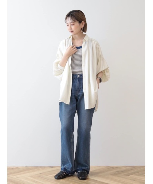 OUTLET SALE- 訳あり品など大放出 セール】バックオープンギャザーチュニック（チュニック トップス