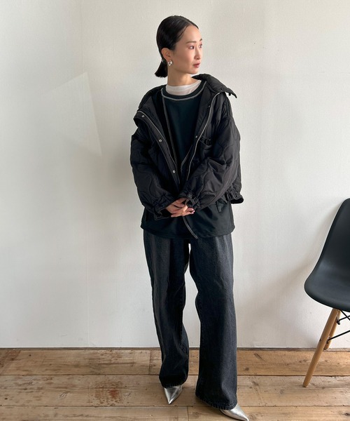 Kotoe(コトエ)の「ステッチ ドロップショルダー ロンT ビッグシルエット 春 レディース(Tシャツ/カットソー・レディース・ホワイト/ブラック・FREE)」の20枚目の写真