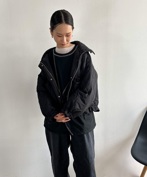 Kotoe(コトエ)の「ステッチ ドロップショルダー ロンT ビッグシルエット 春 レディース(Tシャツ/カットソー・レディース・ホワイト/ブラック・FREE)」の19枚目の写真