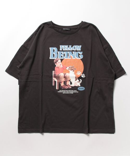 SpRay（スプレイ）の「レトロＢＯＹビッグＴシャツ（Tシャツ/カットソー・レディース・オートミール/スミクロ/イエロー/アイボリー/オフホワイト・FREE）」の14枚目の写真