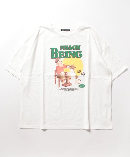 SpRay（スプレイ）の「レトロＢＯＹビッグＴシャツ（Tシャツ/カットソー・レディース・オートミール/スミクロ/イエロー/アイボリー/オフホワイト・FREE）」の15枚目の写真
