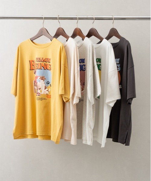 SpRay（スプレイ）の「レトロＢＯＹビッグＴシャツ（Tシャツ/カットソー・レディース・オートミール/スミクロ/イエロー/アイボリー/オフホワイト・FREE）」の18枚目の写真