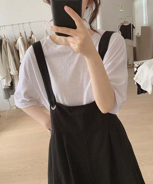 gossip!ロサンゼルス(ゴシップロサンゼルス)の「オールインワン ワイドパンツサロペット(サロペット/オーバーオール・レディース・カーキ/ブラック/ベージュ・FREE)」の7枚目の写真