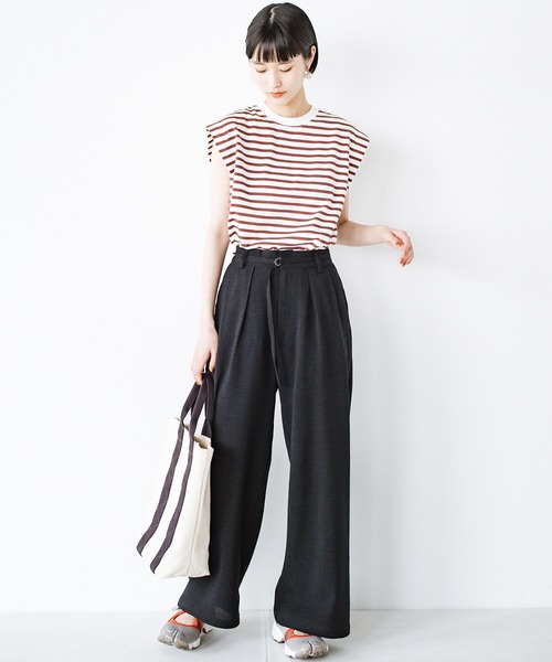 haco!（ハコ）の「【Threev】ロゴ刺繍入りトートバッグ（トートバッグ・レディース・キナリ/ブラック・ONE SIZE）」の9枚目の写真