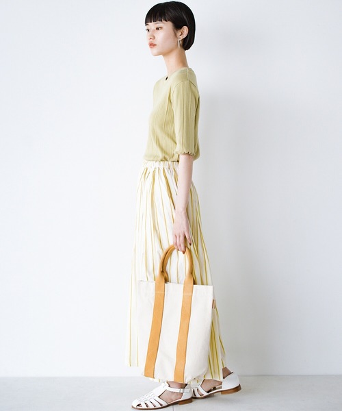 haco!（ハコ）の「【Threev】ロゴ刺繍入りトートバッグ（トートバッグ・レディース・キナリ/ブラック・ONE SIZE）」の3枚目の写真