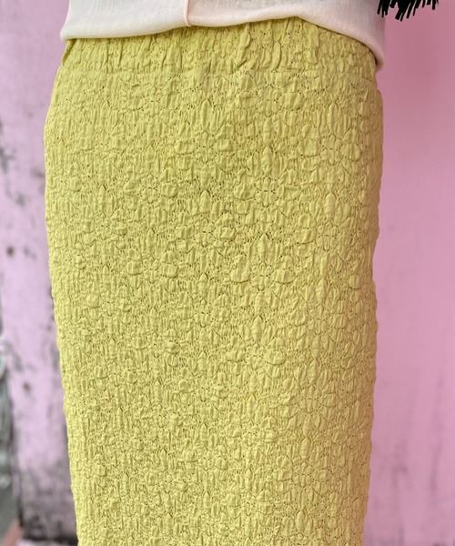 mi via loca（ミヴィアロカ）の「花柄レースジャガードペプラムスカート（スカート・レディース・ブラック/イエロー/アイボリー/オフホワイト・FREE）」の13枚目の写真