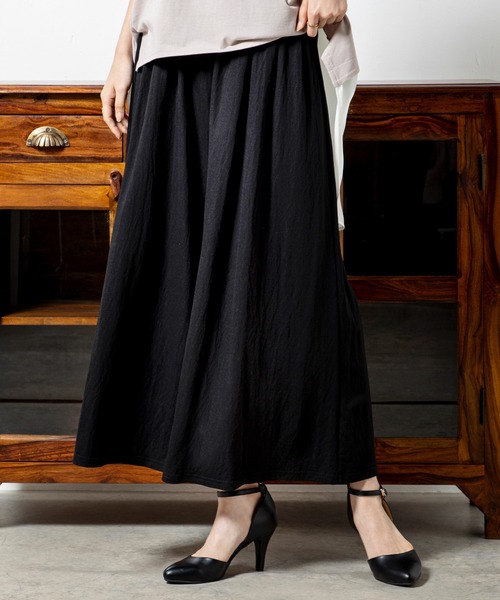 MILLION CARATS（ミリオンカラッツ）の「接触冷感フレアタックパンツ（その他パンツ・レディース・ブラック/キャメル・FREE）」の2枚目の写真