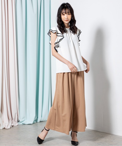 MILLION CARATS（ミリオンカラッツ）の「接触冷感フレアタックパンツ（その他パンツ・レディース・ブラック/キャメル・FREE）」の11枚目の写真