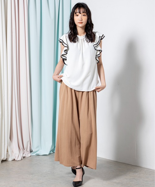 MILLION CARATS（ミリオンカラッツ）の「接触冷感フレアタックパンツ（その他パンツ・レディース・ブラック/キャメル・FREE）」の4枚目の写真