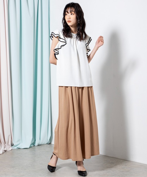 MILLION CARATS（ミリオンカラッツ）の「接触冷感フレアタックパンツ（その他パンツ・レディース・ブラック/キャメル・FREE）」の16枚目の写真