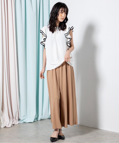 MILLION CARATS（ミリオンカラッツ）の「接触冷感フレアタックパンツ（その他パンツ・レディース・ブラック/キャメル・FREE）」の18枚目の写真