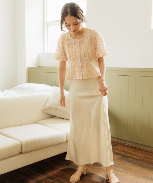 flower(フラワー)の「キャンディブルームトップ(Tシャツ/カットソー・レディース・ピンク/アイボリー・FREE)」の9枚目の写真