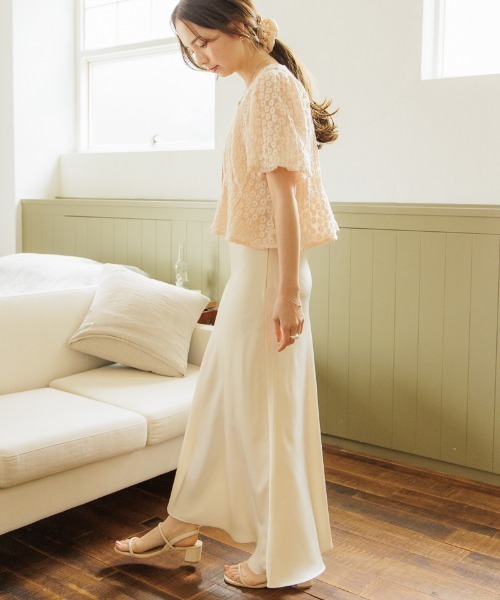 flower(フラワー)の「キャンディブルームトップ(Tシャツ/カットソー・レディース・ピンク/アイボリー・FREE)」の18枚目の写真