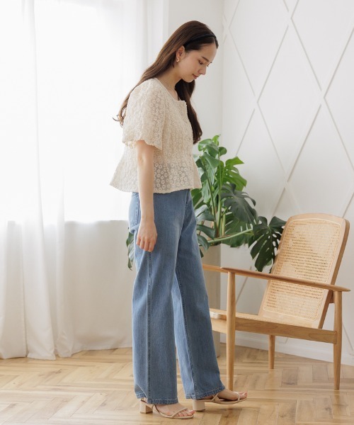 flower(フラワー)の「キャンディブルームトップ(Tシャツ/カットソー・レディース・ピンク/アイボリー・FREE)」の17枚目の写真