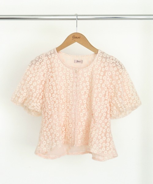 flower(フラワー)の「キャンディブルームトップ(Tシャツ/カットソー・レディース・ピンク/アイボリー・FREE)」の21枚目の写真