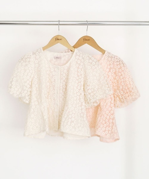 flower(フラワー)の「キャンディブルームトップ(Tシャツ/カットソー・レディース・ピンク/アイボリー・FREE)」の15枚目の写真