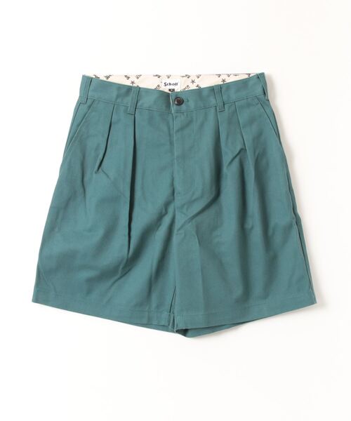 schott(ショット)の「Schott/ショット/DOUBLE PLEATED TC SHORTS/ダブルプリーツ T/C ショーツ(その他パンツ・メンズ・グレー/キナリ/カーキ/ブラック/モスグリーン・M/XL/L/S)」の1枚目の写真