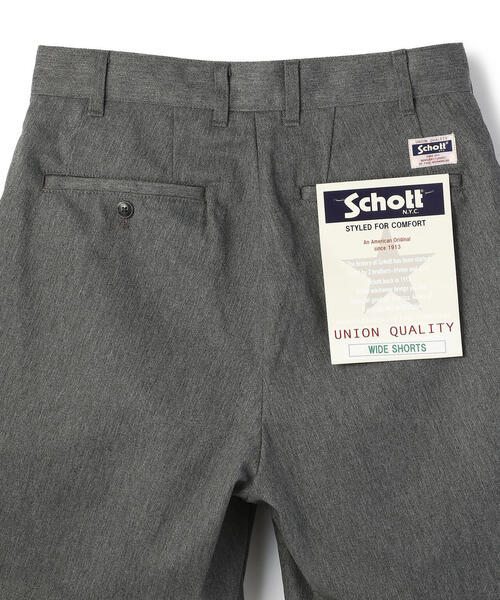 schott(ショット)の「Schott/ショット/DOUBLE PLEATED TC SHORTS/ダブルプリーツ T/C ショーツ(その他パンツ・メンズ・グレー/キナリ/カーキ/ブラック/モスグリーン・M/XL/L/S)」の16枚目の写真