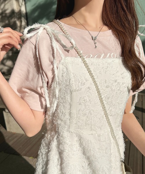 apres jour（アプレジュール）の「【セットアップ可能】ふわふわジャガードキャミワンピース【ZOZOTOWN限定アイテム】（ワンピース・レディース・ネイビー/オフホワイト/ライトピンク・X-LARGE/SMALL/MEDIUM）」の9枚目の写真