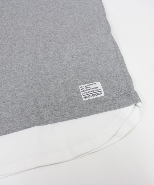 SHISKY(シスキー)の「フェイクレイヤード ちょいBIG無地T(Tシャツ/カットソー・メンズ・ネイビー/チャコール/ダークグリーン/ブラック/ベージュ/杢グレー・M/XL/L)」の19枚目の写真