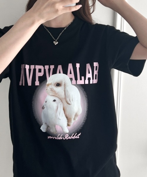 セール】ロップイヤーラビットロゴTシャツ（Tシャツ/カットソー