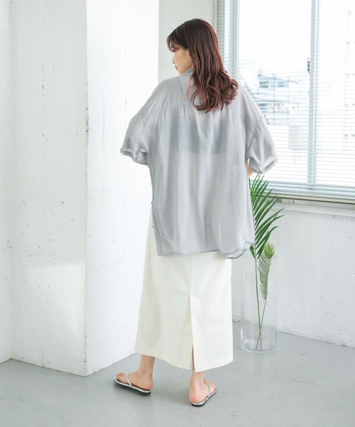 KBF（ケイビーエフ）の「ハイウエストIラインスカート（スカート・レディース・グリーン系その他/ネイビー/アイボリー・ONE）」の6枚目の写真