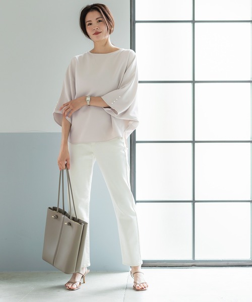 coca(coca)(コカ)の「セットアップ対応袖パールドルマンブラウス(シャツ/ブラウス・レディース・ブラック/ライトベージュ・M/L)」の3枚目の写真