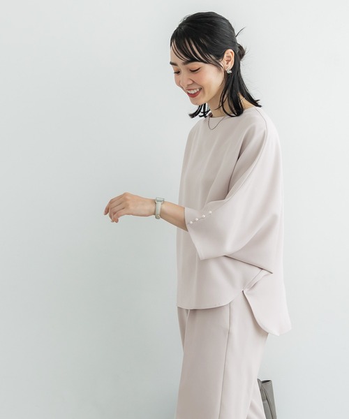 coca(coca)(コカ)の「セットアップ対応袖パールドルマンブラウス(シャツ/ブラウス・レディース・ブラック/ライトベージュ・M/L)」の6枚目の写真
