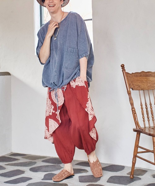 チャイハネ(チャイハネ)の「【チャイハネ】アシトラMEN'S変形サルエルパンツ(その他パンツ・メンズ・ホワイト/チャコール/ブルー/レンガ・FREE)」の7枚目の写真