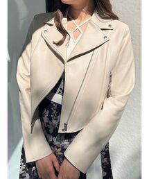 MERCURYDUO | コンパクトフェイクレザーライダースジャケット(ライダースジャケット)