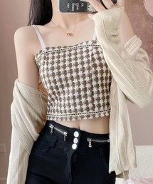 千鳥格子柄ショートキャミソール