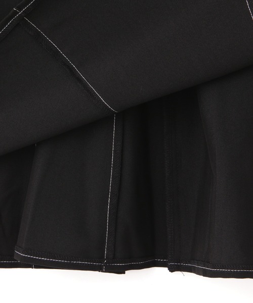 FREE'S MART（フリーズマート）の「[低身長サイズ/Sシリーズ]配色ステッチバックレースアップスカート（スカート・レディース・ブラウン/ブラック・MEDIUM/SMALL/X-SMALL）」の5枚目の写真