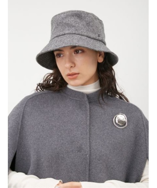 Mila Owen（ミラオーウェン）の「ツィードバケットハット（ハット・レディース・グレー/ブラウン・FREE）」の3枚目の写真