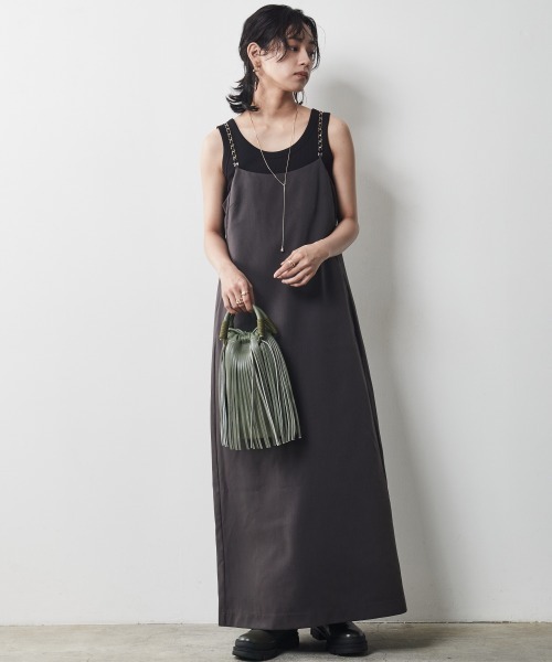 CHIC STYLE（シックスタイル）の「＜大きいサイズ＞キャミソールマキシワンピース シックスタイル（ワンピース・レディース・ブラック/ブラウン・5L/3L/4L/LL/L）」の3枚目の写真