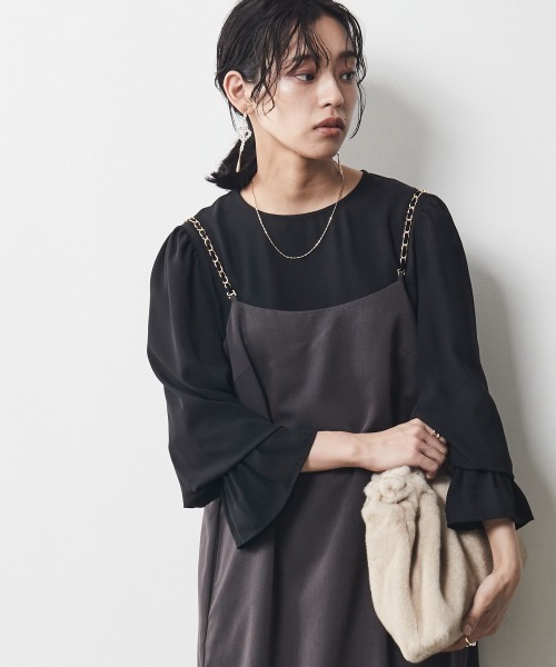 CHIC STYLE（シックスタイル）の「＜大きいサイズ＞キャミソールマキシワンピース シックスタイル（ワンピース・レディース・ブラック/ブラウン・5L/3L/4L/LL/L）」の19枚目の写真