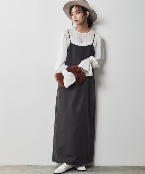 CHIC STYLE（シックスタイル）の「＜大きいサイズ＞キャミソールマキシワンピース シックスタイル（ワンピース・レディース・ブラック/ブラウン・5L/3L/4L/LL/L）」の7枚目の写真