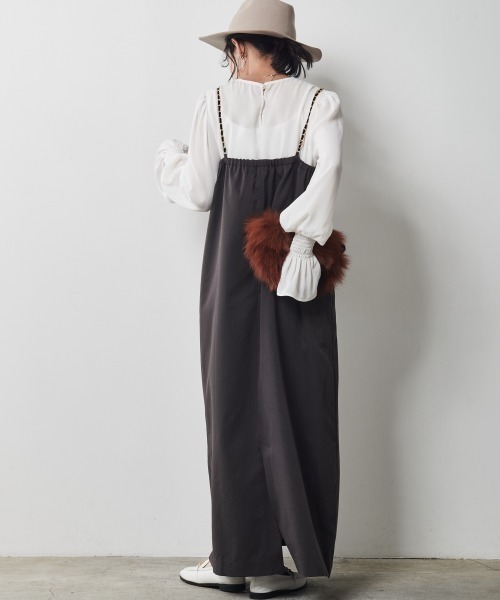 CHIC STYLE（シックスタイル）の「＜大きいサイズ＞キャミソールマキシワンピース シックスタイル（ワンピース・レディース・ブラック/ブラウン・5L/3L/4L/LL/L）」の11枚目の写真