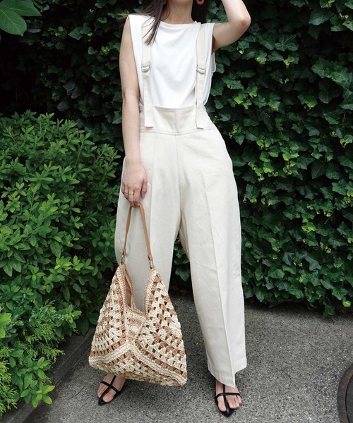 CORNERS（コーナーズ）の「クロシェ配色ペーパーかごバッグ（かごバッグ・レディース・ブラック/ベージュ/アイボリー/ネイビー/ブラウン/ライトベージュ・FREE）」の8枚目の写真