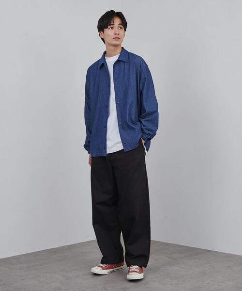 coen（コーエン）の「ビッグシルエットコーチデニムシャツ（シャツ/ブラウス・メンズ・ブラック/ネイビー・S/M/L/XL）」の11枚目の写真