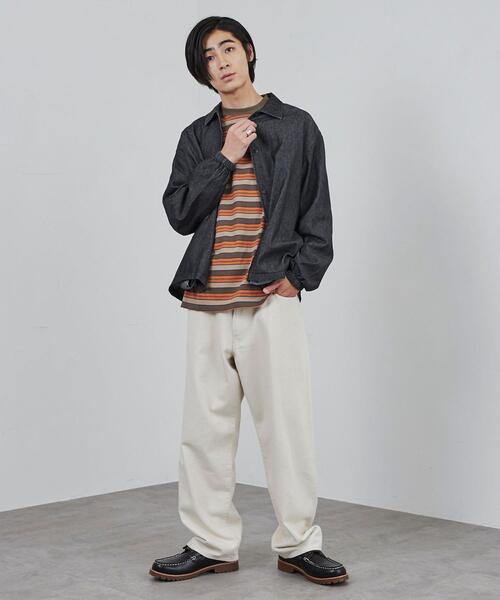 coen（コーエン）の「ビッグシルエットコーチデニムシャツ（シャツ/ブラウス・メンズ・ブラック/ネイビー・S/M/L/XL）」の14枚目の写真