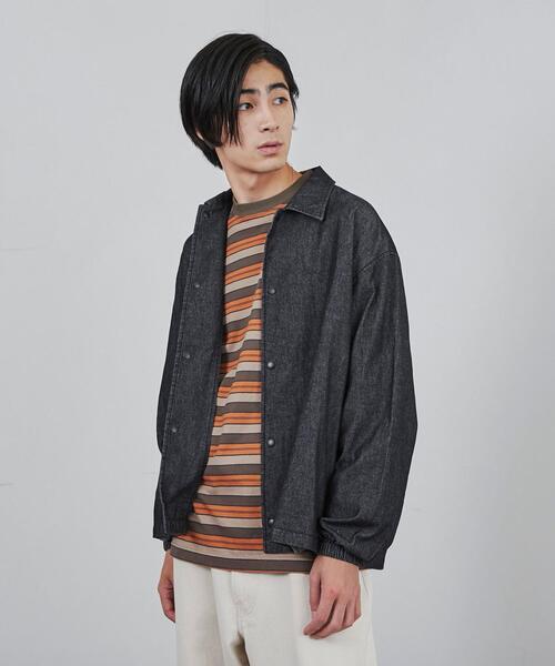 coen（コーエン）の「ビッグシルエットコーチデニムシャツ（シャツ/ブラウス・メンズ・ブラック/ネイビー・S/M/L/XL）」の15枚目の写真