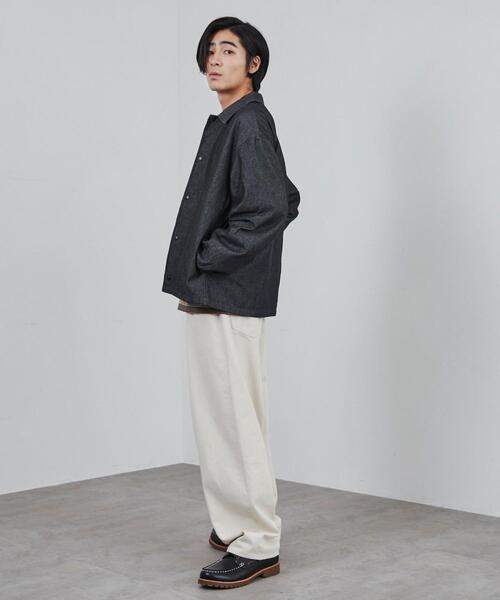 coen（コーエン）の「ビッグシルエットコーチデニムシャツ（シャツ/ブラウス・メンズ・ブラック/ネイビー・S/M/L/XL）」の7枚目の写真