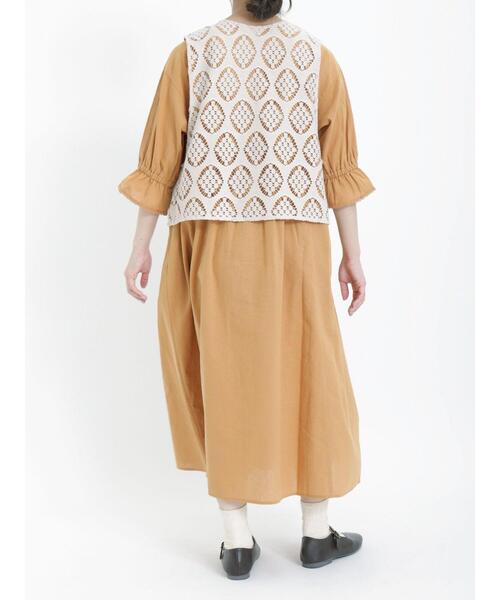 Samansa Mos2（サマンサ モスモス）の「オーバーレースリボン開きベスト（ベスト・レディース・キナリ/オリーブ/ブラック・F）」の17枚目の写真