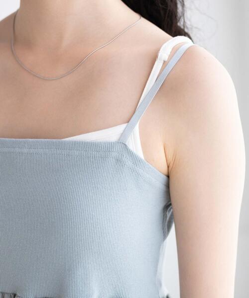 WEGO（ウィゴー）の「WEGO/リブドッキングキャミワンピース（ワンピース・レディース・サックスブルー/ブラック・FREE）」の16枚目の写真