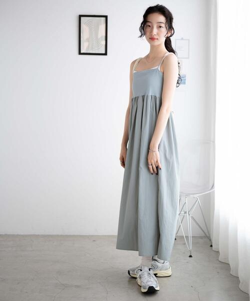 WEGO（ウィゴー）の「WEGO/リブドッキングキャミワンピース（ワンピース・レディース・サックスブルー/ブラック・FREE）」の19枚目の写真