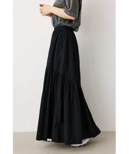 RODEO CROWNS WIDE BOWL（ロデオクラウンズワイドボウル）の「ギャザー切り替えロングスカート（スカート・レディース・アイボリー/ブラック/カーキ・FREE）」の8枚目の写真